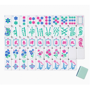 American Mahjong Tiles, Light Blue, 160 Tiles, Acrylic Mahjong Tiles, 10 Wild Cards, 6 Blank Cards, 4-Layer Set