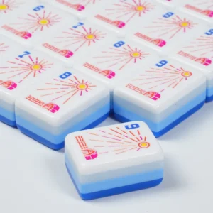 Wholesale Jiangsu-made Melamine Double-layer Color-block Hand-shuffled European-American-style Portable Travel Mahjong for