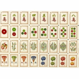 American-Style Mahjong, Red Flying Crane Acrylic Mahjong Tile Set, 160 Tiles