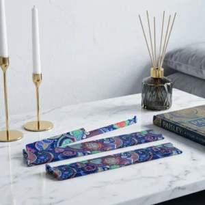New Anti-Slip Mahjong Ruler, American-Style Mahjong Ruler with Paisley and Cashew Nut Patterns, Mahjong Tile Organizer, 1 Set