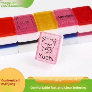 Acrylic Mahjong Set Crystal Glitter Outdoor Hand-Shuffled Personalized Creative Japanese-Style Tiles Taixing City Factory Direct