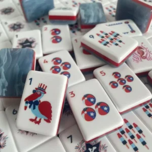 American Mahjong Tiles Acrylic Hand-Shuffled American-Style English-Lettered Numbered Creative 36mm Fireworks Independence Day