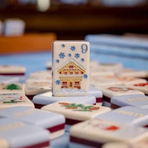 Christmas-themed American Mahjong, Three-layer Hand-painted Acrylic Mahjong Tiles, Customizable Based on Your Design