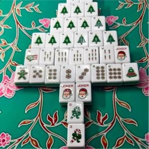 Christmas Mahjong Tiles, American Mahjong Tiles: 32mm Acrylic Mahjong Tiles; Four-Layer Bright Red