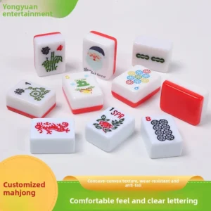 Customizable Cartoon Melamine Mahjong Set with Private Label Option Various Designs American Mahjong Tiles
