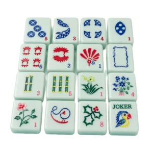 Christmas-Themed American Mahjong Set: 160 Lime-Green Floral Acrylic Tiles-Perfect for Home Gatherings