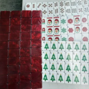 Christmas Mahjong Tiles Four-layer Acrylic American Mahjong Tiles Hand-rubbed Portable Version Festive Cartoon Design