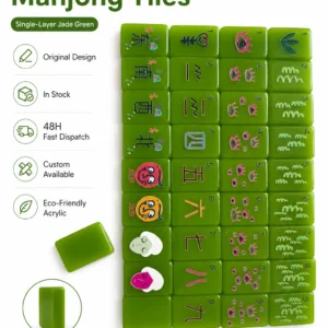 Emerald Green, the Visionary Collection High-End Modern Luxury 160-Tile American Mahjong Set, Realist Art Acrylic Material