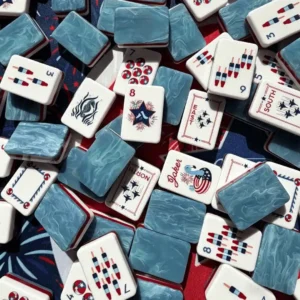 American Mahjong Tiles Acrylic Hand-Shuffled American-Style English-Lettered Numbered Creative 36mm Fireworks Independence Day