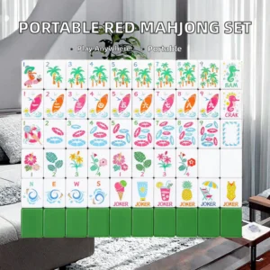 Modern Summer American Mahjong Set with Melamine Tiles Travel Bag Portable Dice for Entertainment