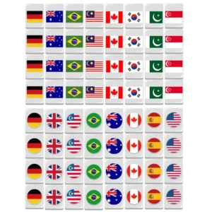 24mm 64-Tile National-Flag Melamine Mahjong Set Inspired Match 2 Player Game, Halloween Mahjong Tiles, American Mahjong Tiles