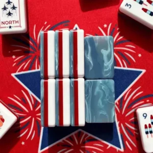 Commemorative Fireworks Acrylic Mahjong Tiles, Household Gift Set Hand-Grinding Cards American Mahjong
