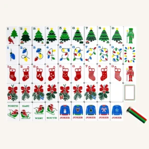 Christmas-themed American Mahjong Tiles, 5-layer Set of 160 Luxury Acrylic Tiles, Eco-friendly