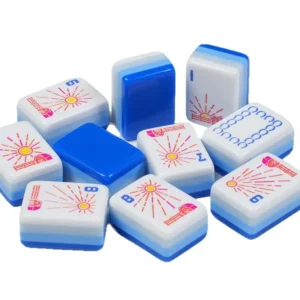 Wholesale Jiangsu-made Melamine Double-layer Color-block Hand-shuffled European-American-style Portable Travel Mahjong for