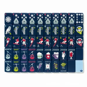 Christmas Mahjong Tiles, American Mahjong Tiles, Skiing, and Winter-Themed Acrylic Mahjong Tile Set (160 Tiles)