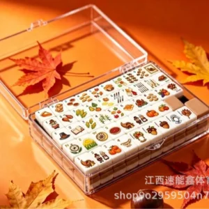 Christmas Mahjong Orange Thanksgiving-themed American Mahjong Set Acrylic Tiles 160 Pieces Total Cardboard Box for Family