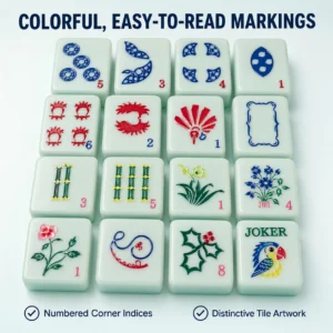 Christmas-Themed American Mahjong Set: 160 Lime-Green Floral Acrylic Tiles-Perfect for Home Gatherings