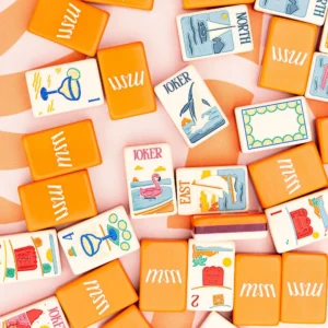 Orange Acrylic American Mahjong Tiles Summer Resort Shark-style Portable for Outdoor Hand-shuffled Games From Jiangsu Taixing