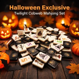 Enchanted Night Halloween Mahjong Tiles, American Mahjong Tiles, Witch Spider Web Twilight Pumpkin Mahjong Tiles for Women