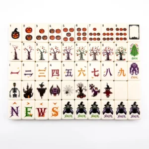 Enchanted Night Halloween Mahjong Tiles, American Mahjong Tiles, Witch Spider Web Twilight Pumpkin Mahjong Tiles for Women