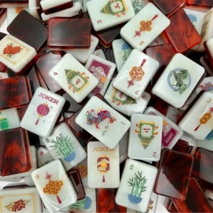American Fire Fortune Series Acrylic Mahjong Set 160 Pieces Home-Use Gift Set Hand-Shuffled Crystal Tiles
