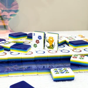 Football-Themed Acrylic Mahjong Set with Three-Layer UV Processed Tiles-European & American-Style for Casual Fun