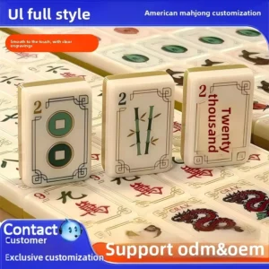 New American Turmeric Luxe Gold Mahjong Set Acrylic with Creative Color Combinations for Chess & Card Party Fun Social Gaming