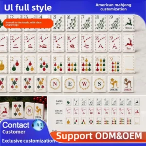 Foreign Trade American-Style Mahjong Four-Layer Acrylic Customizable Christmas-Edition Deer Mahjong Tiles Jiangsu for Chess