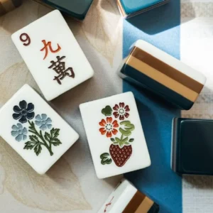 Black Bear Acrylic American Mahjong Tiles Household Gift Set Hand-Grinding High-End Crystal Mahjong, Mahjong Mat
