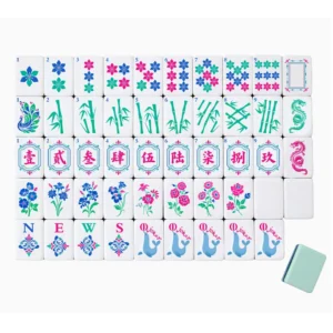 American Mahjong Tiles Light Cyan 160pcs Acrylic Mahjong Tiles 10 Joker 6 Blank Cards 4 Layered