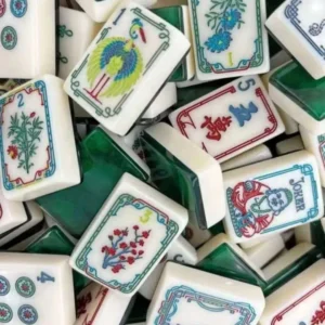 American Mahjong Tiles, Winslow 1920, Acrylic Engraved Mahjong Tiles, Green