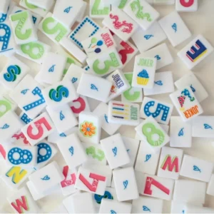 American Luxury Modern Mahjong Tiles Specially Colored with Full-Color Printing Retro Polka Dot Style Acrylic Material 160 Tiles