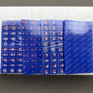American Mahjong Deep Blue Double-carved Tiles Single-layer Acrylic Minimalist Theme 160 Tiles Family Entertainment