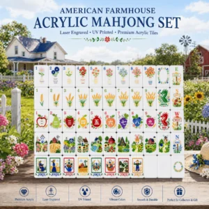 American Country-Style Mahjong Set Perfect for Family and Friends Casual Table Games and Leisurely Entertainment