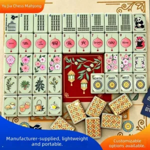 American Mahjong Panda Edition Western-Style Cartoon Mahjong Tiles Customizable 4-Player Universal Set