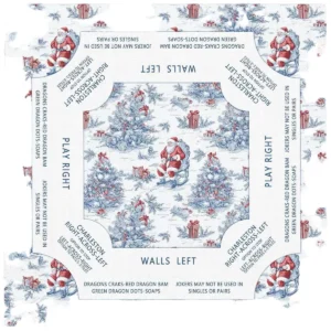 Foldable Christmas Mahjong Mat Players Use Festive Patterned Tape Guide Layout Luxury Modern Design Technology Fabric Mahjong
