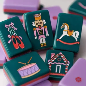 Acrylic Three-Tier Walnut Cracker New-Style American Mahjong Set with Cardboard Box Packaging for Party FunHand-Shuffled