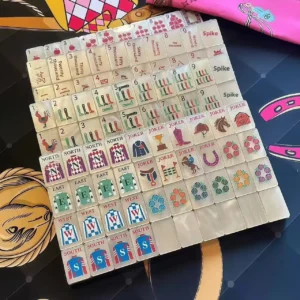 American Mahjong Set Featuring Modern Mother-of-pearl Equestrian Design; Made Acrylicluxurious Durable Eco-friendly Made