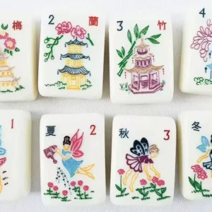 American Mahjong Tiles, Mother Nature Acrylic Mahjong Tiles Hand-Polished American US-Style English-Numbered Lvory Mahjong Tiles