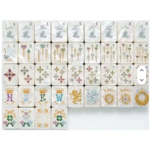 Luxury Mother-of-Pearl High-End Acrylic American Mahjong Tiles 4-Player Pearl Shell 36mm*25mm*15mm