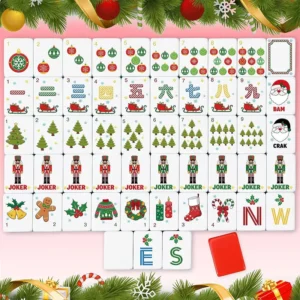 Christmas-themed American Mahjong Set Creative Unique Acrylic Hand-Molded Tiles for 4 Players (Universal)