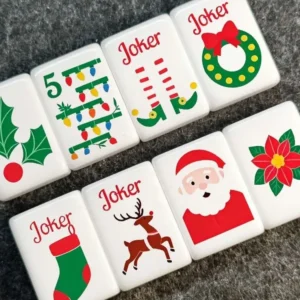 Christmas-themed American Mahjong Tiles: Acrylic Santa Claus, Gingerbread Man, and Clown Tiles. 160 Pieces