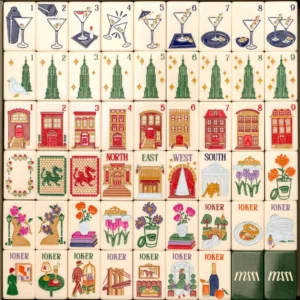 Christmas-themed American Mahjong, Triple-layer Acrylic with Double Engraving, Portable New York-style Mahjong Tiles. Green