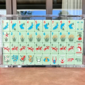 American Hunting Club Acrylic American Mahjong Tiles-Home Use & Gift Set, Hand-Shuffled Crystal Mahjong Tiles