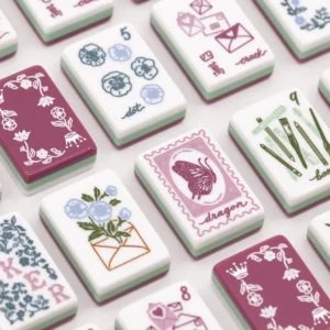 American Mahjong Tiles Featuring a Lady Motif Made of Acrylichousehold Gift Set Hand-Shuffled Crystal Tiles