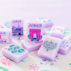 American purple Parisian Acrylic Mahjong Tiles 160 Pieces Boxed Chess & Card Household Gift-giving Set Hand-rubbed Crystal