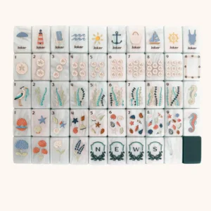 American Mahjong Green Coast Style and White Shell Acrylic Mahjong Set