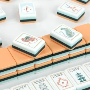 American Mahjong Tiles White Lotus-style American Mahjong European-inspired Tabletop Game Set with Four-layer Acrylic Tiles