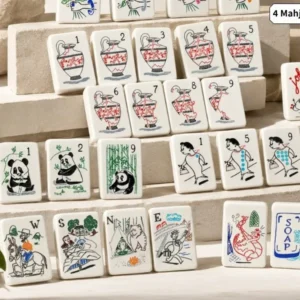 Christmas-themed American Mahjong, Acrylic Mahjong Tile Set, 160 Green Tiles