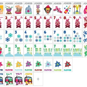 Christmas-themed American Mini Mahjong Set-4-Player Travel-Friendly Acrylic Tiles with Cardboard Box Packaging